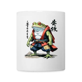 Samurai Frog Vintage Ukiyo-e Style Japan Art - Mug - white - Front