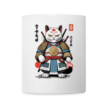 Chat samouraï au look streetwear anime - Mug blanc - blanc - Devant