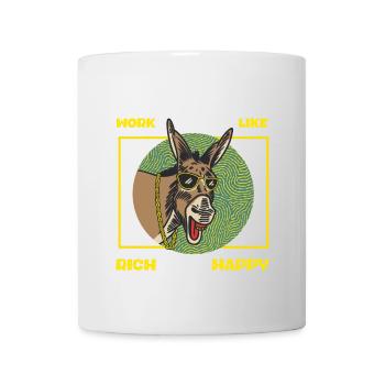 Rich donkey: Hard work pays off, motivation - Mug - white - Front