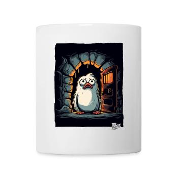 Baffled little cute bird in dungeon dungeon - Mug - white - Front