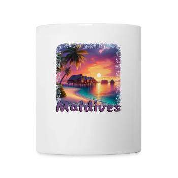 Holiday Maldives Beach Sunset Palm Trees - Mug - white - Front