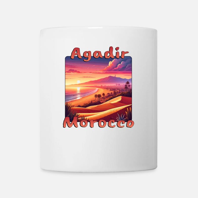 Agadir Maroc Désert Chameau Vacances Coucher de soleil - Mug blanc - blanc