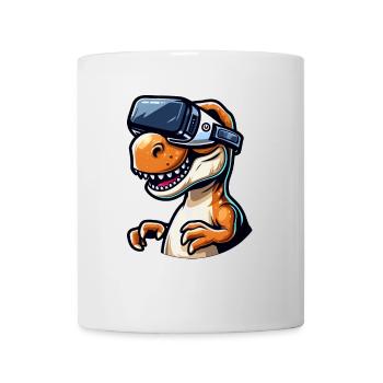 Lustiger T-Rex Dinosaurier VR Virtual Reality Spaß - Tasse - Weiß - Vorne