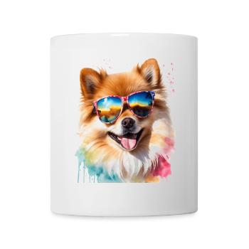 Pomeranian Pomeranian Sunglasses Dog Print - Mug - white - Front