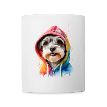 Zwergschnauzer Hoodie Hund Lustig Tier Print - Tasse - Weiß - Vorne