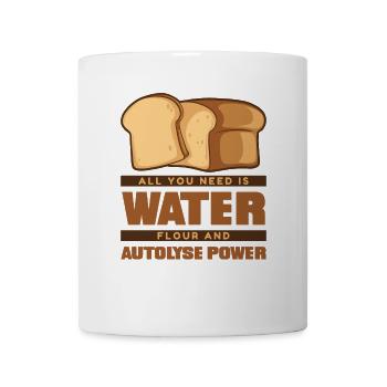 Wasser Mehl Und Autolyse Power Brot Teig Liebhaber - Tasse - Weiß - Vorne