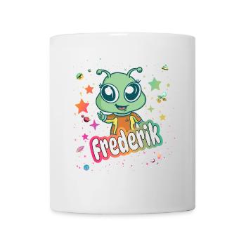 FREDERIK - Beau nom de garçon avec extraterrestre mignon - Mug blanc - blanc - Devant