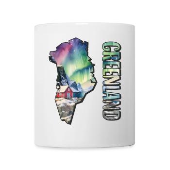 Watercolor Map Greenland - Mug - white - Front