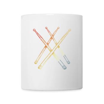 Retro Schlagzeugstöcke Skizze - Tasse - Weiß - Vorne