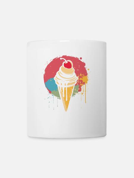 Eiswaffel Graffiti - Tasse - Weiß