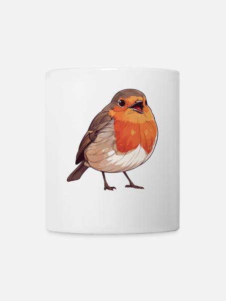 Robin Rotkehlchen - Tasse - Weiß