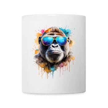 Lunettes de soleil Gorilla Monkey Colorful Animal Design Print - Mug blanc - blanc - Devant