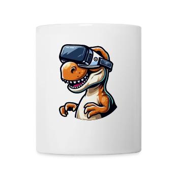 Drôle Dino T-Rex Réalité virtuelle VR Fun - Mug blanc - blanc - Devant