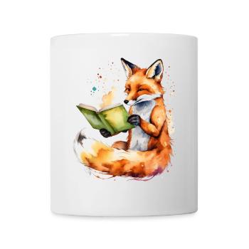 Livre de lecture renard imprimé de conception animale colorée - Mug blanc - blanc - Devant