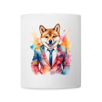 Shiba Inu Costume Chien Coloré Drôle Animal Design Imprimer - Mug blanc - blanc - Devant
