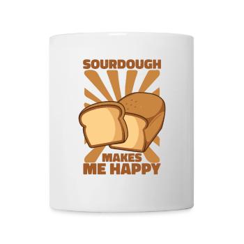 Sourdough Makes Me Happy Bread Maker Bread Dough - Mug - white - Front