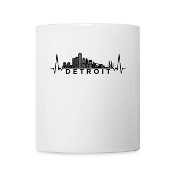Heartbeat Skyline États-Unis Détroit - Mug blanc - blanc - Devant