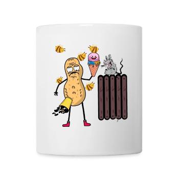 Drôle de crème glacée aux cacahuètes Crème glacée Abeilles Rat Nut - Mug blanc - blanc - Devant