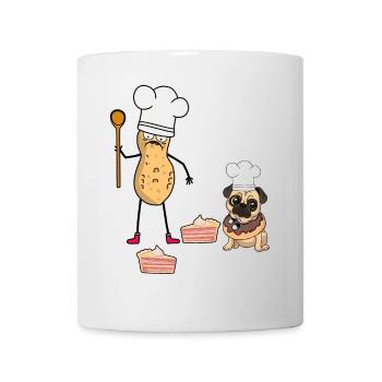 Cacahuète Anniversaire Salutations d’anniversaire Gâteau Cuisson - Mug blanc - blanc - Devant