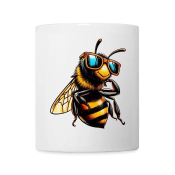 Bee with Sunglasses - Mug - white - Front