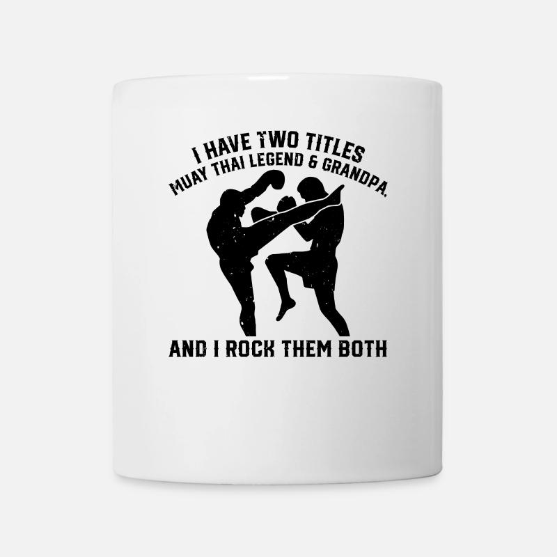 Muay Thai Grand-père Combattant de Muay Thai - Mug blanc - blanc
