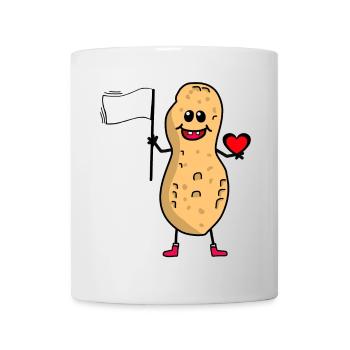 Cacahuète Drapeau de la paix de la paix Amis de la paix - Mug blanc - blanc - Devant