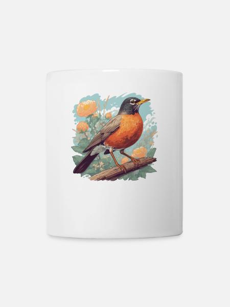 Robin Rotkehlchen - Tasse - Weiß