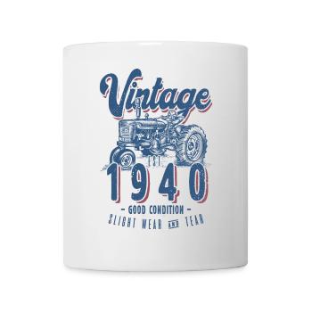 Oldtimer Traktor Farmer Geburtstag Jahrgang 1940 - Tasse - Weiß - Vorne