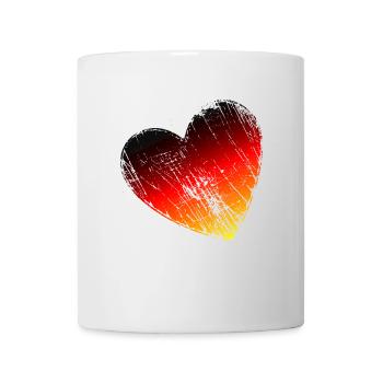 Allemagne Coeur Grunge Noir, Rouge, Or - Mug blanc - blanc - Devant