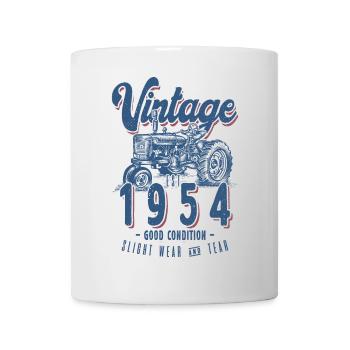 Vintage Tractor Farmer Birthday Born In 1954 - Mug - white - Front