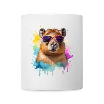 Capybara Sonnenbrille Capy Bunt Tier Design Print - Tasse - Weiß - Vorne