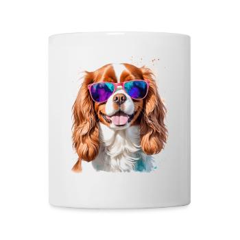 Lunettes de soleil Cavalier King Charles Spaniel Chien - Mug blanc - blanc - Devant