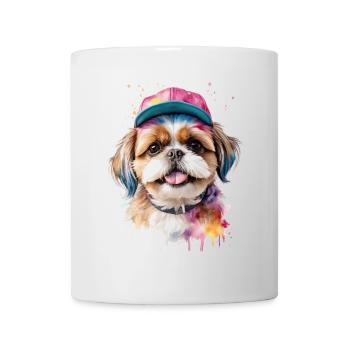 Shih Tzu Snapback Cap Chien Drôle d’Animal Print - Mug blanc - blanc - Devant