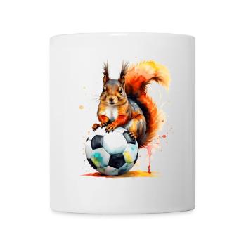Écureuil Football Coloré Allemagne Design Print - Mug blanc - blanc - Devant