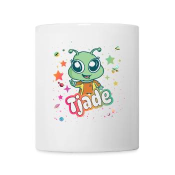 TJADE - Beautiful boy name with cute alien - Mug - white - Front