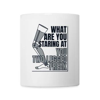 Two Legged Freak Artificial Legs User Leg - Mug - white - Front