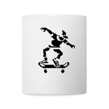 Skater Pixel Kunst - Tasse - Weiß - Vorne