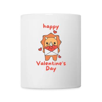 Triceratops pour la Saint-Valentin animaux mignons avec des cœurs - Mug blanc - blanc - Devant
