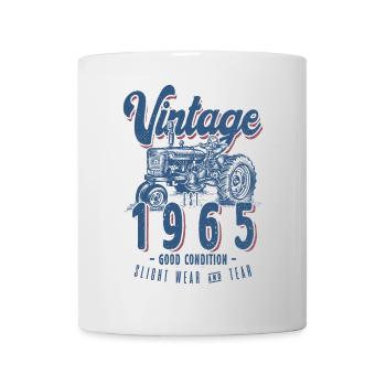Oldtimer Traktor Bauer Geburtstag Jahrgang 1965 - Tasse - Weiß - Vorne
