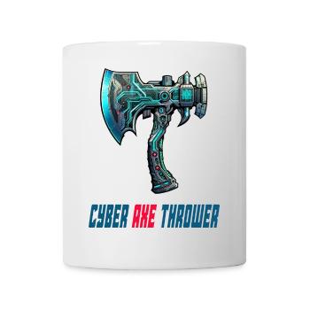 Hache à lancer une cyberhache, design sportif - Mug blanc - blanc - Devant