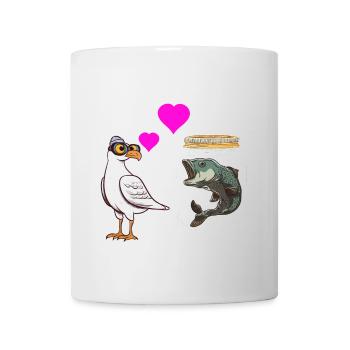 Seagull Loves Fish Fish Maritime Sailor - Mug - white - Front