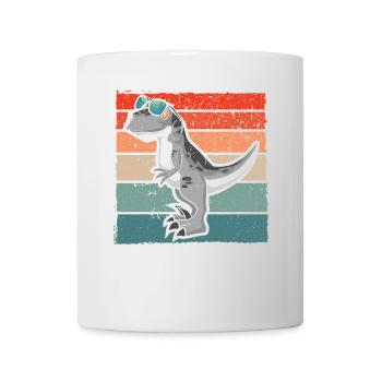 Dinosaure avec rétro vintage nerd geek Dino T-Rex - Mug blanc - blanc - Devant