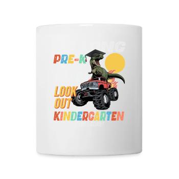 Kindergarten Geschenk Dinosaurier Dino Skateboard - Tasse - Weiß - Vorne