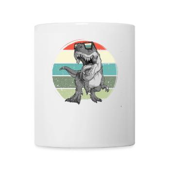 Dinosaurier Mit Retro Vintage Nerd Geek Dino T-Rex - Tasse - Weiß - Vorne