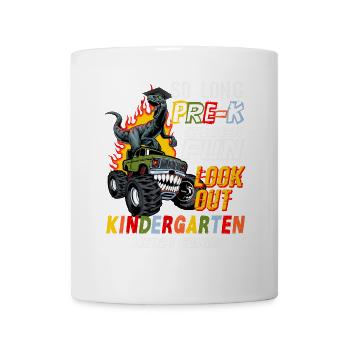 Kindergarten Geschenk Dinosaurier Dino Skateboard - Tasse - Weiß - Vorne