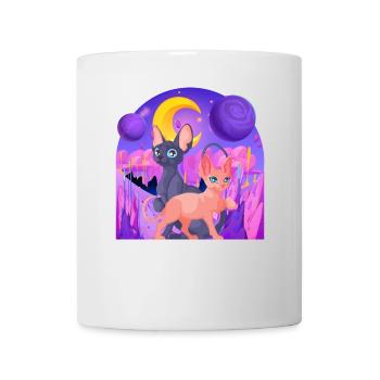 Galactic Katze Vintage Retro Cat Zeitlose Eleganz - Tasse - Weiß - Vorne