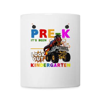 Kindergarten Geschenk Dinosaurier Dino Skateboard - Tasse - Weiß - Vorne