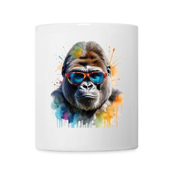 Lunettes de soleil Gorilla Monkey Colorful Animal Design Print - Mug blanc - blanc - Devant