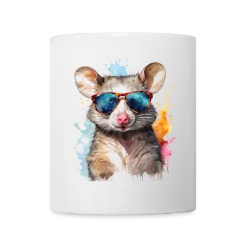 Lunettes de soleil Opossum Imprimé de design animal coloré - Mug blanc - blanc - Devant