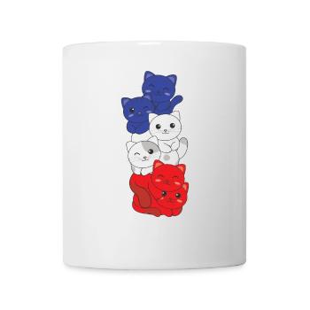Drapeau français Cat France française - Mug blanc - blanc - Devant